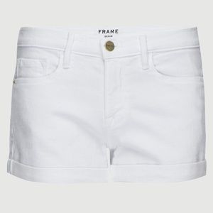 Frame Denim Le Cutoff Cuffed Jean Short Blanc 25